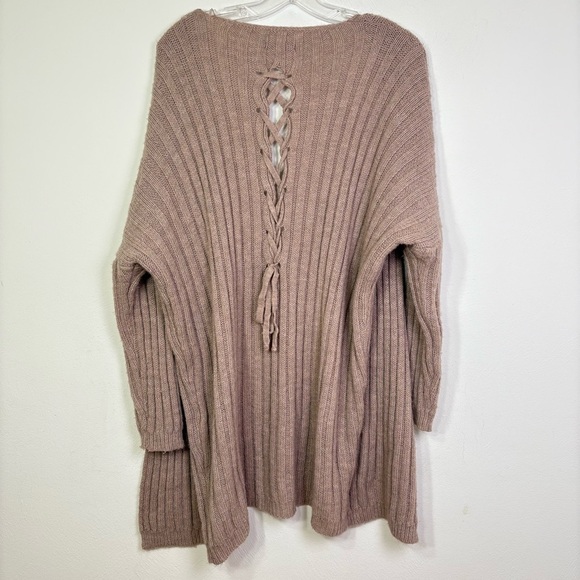MADE IN ITALY Artsy Minimalist Lagenlook Mohair Wool Blend Ribbed Open Cardigan - Picture 2 of 14